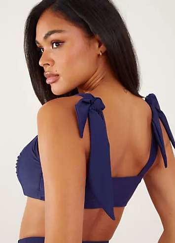 Accessorize Tie Shouldered Embroidered Bikini Crop Top | Grattan