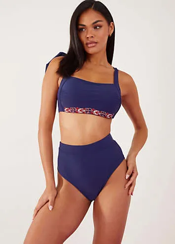 Accessorize Tie Shouldered Embroidered Bikini Crop Top | Grattan