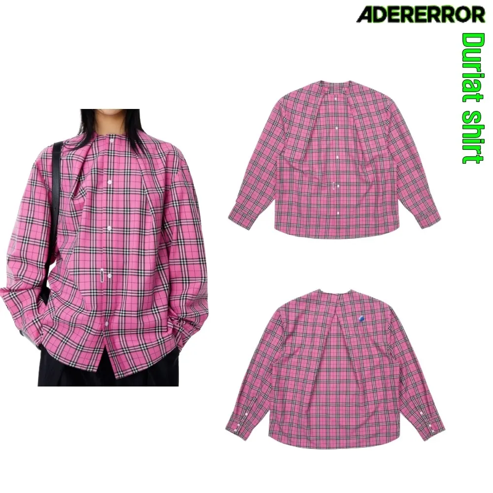 ADERERROR  |Unisex Street Style Long Sleeves Plain Logo Shirts