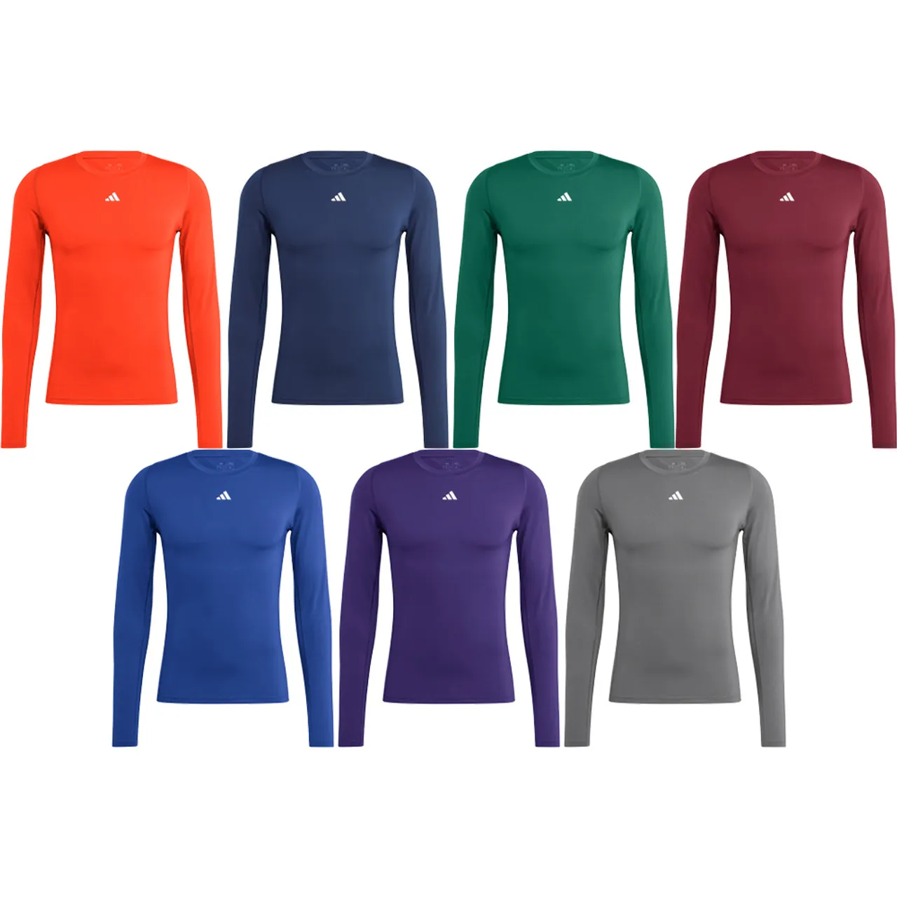 Adidas Techfit Long Sleeve Baseball Training Compression Performance Shirt