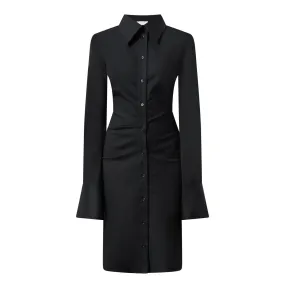 ALEXANDER MCQUEEN Ruched Shirt Dress - Black