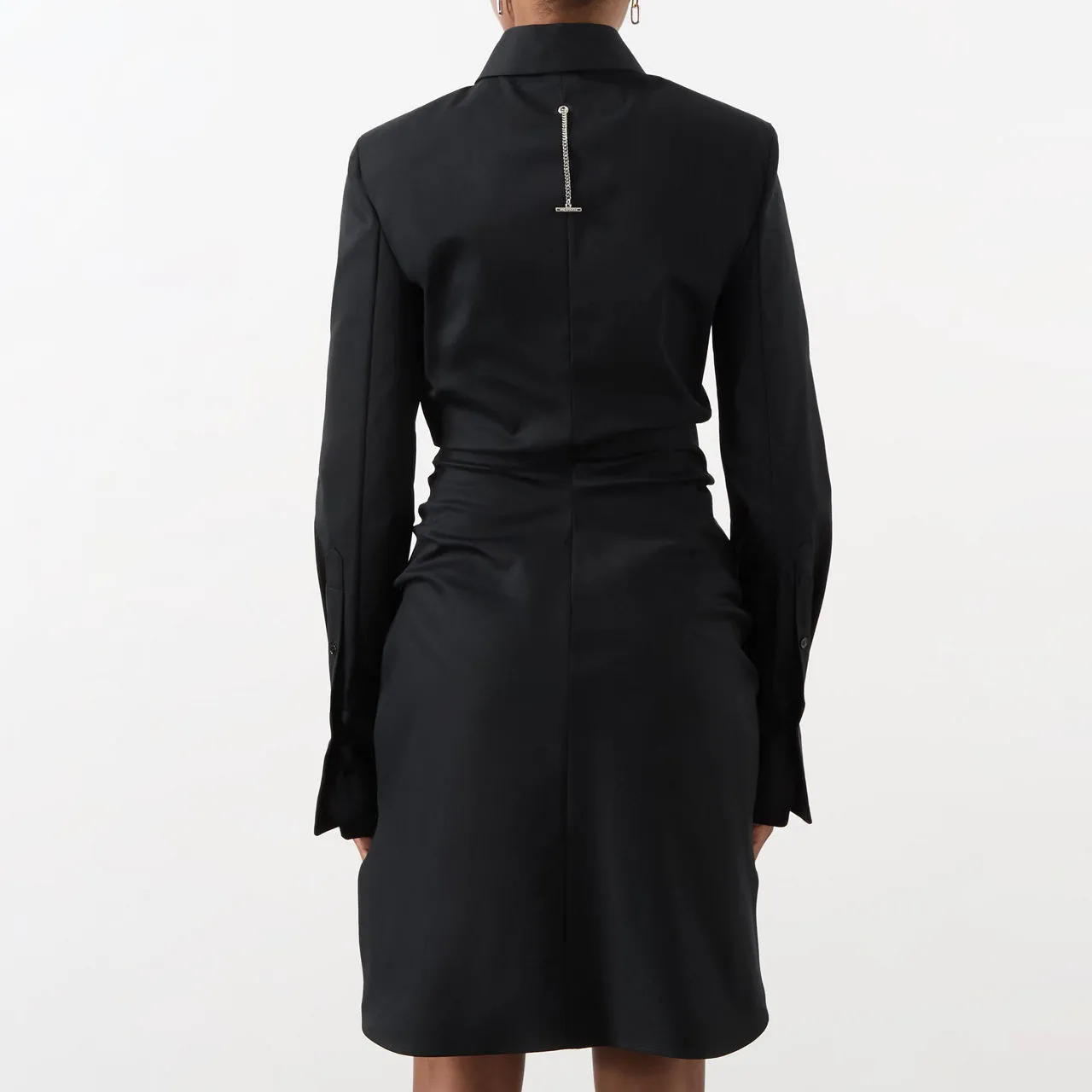 ALEXANDER MCQUEEN Ruched Shirt Dress - Black