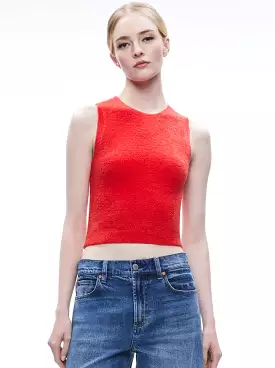 ALICE + OLIVIA Amity Sleeveless Cropped Tank Top