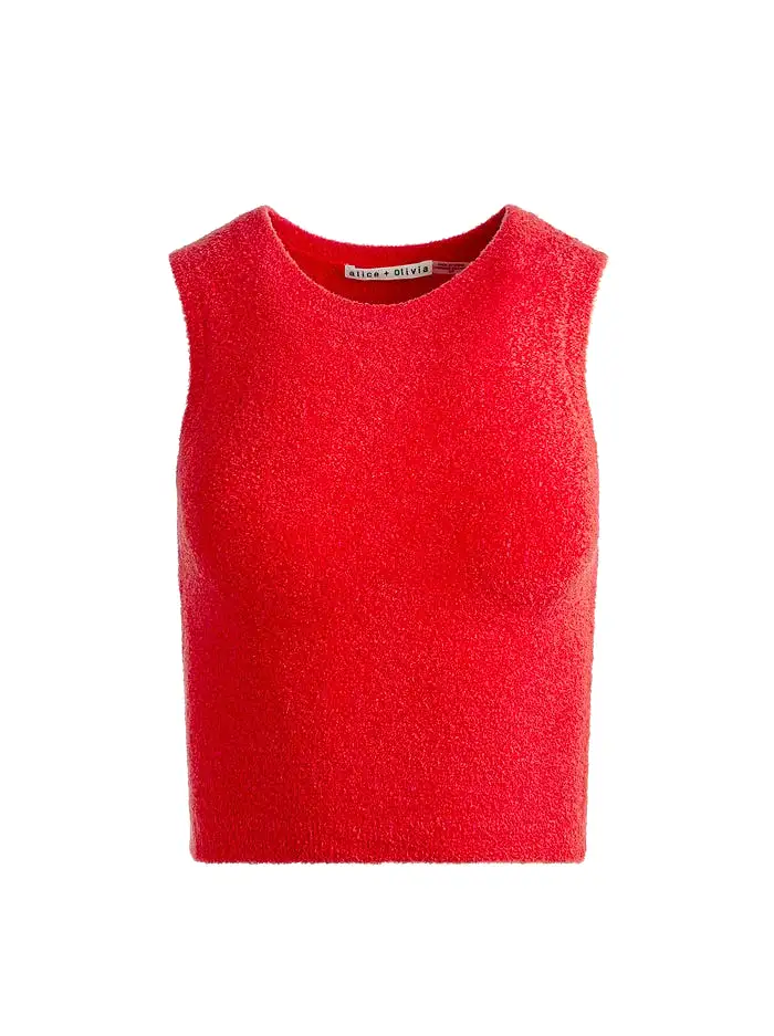 ALICE + OLIVIA Amity Sleeveless Cropped Tank Top