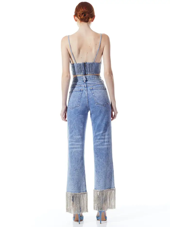 Alice + Olivia - Carli Denim Bra Top - Rockstar Blue