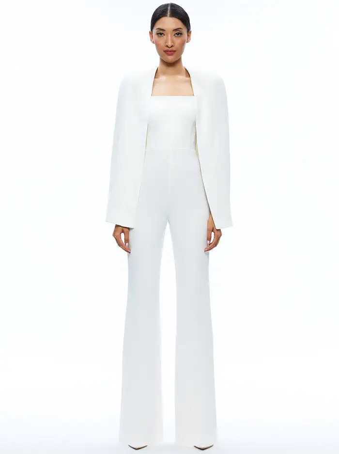 Alice + Olivia - Nova Cape Jumpsuit - Ecru