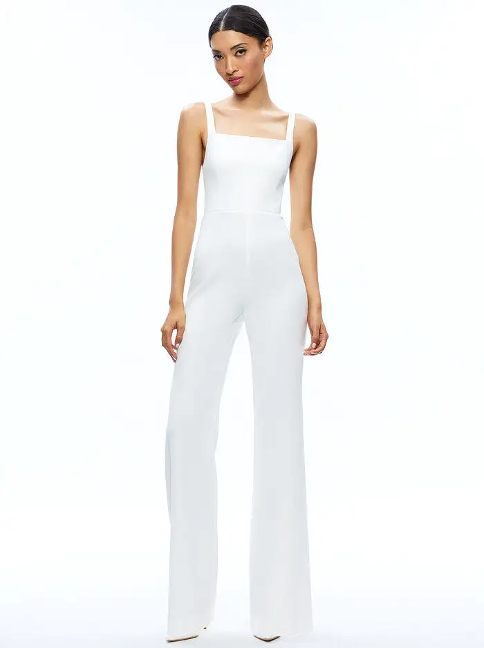 Alice + Olivia - Nova Cape Jumpsuit - Ecru