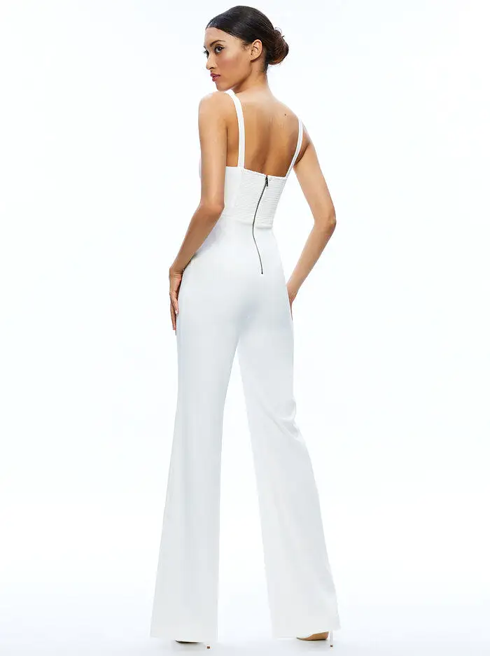 Alice + Olivia - Nova Cape Jumpsuit - Ecru