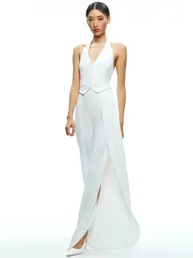 Alice + Olivia - Robin Halterneck Vest Jumpsuit - Off White