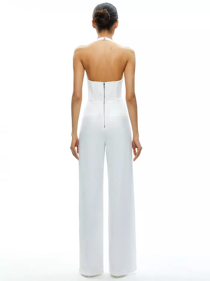 Alice + Olivia - Robin Halterneck Vest Jumpsuit - Off White