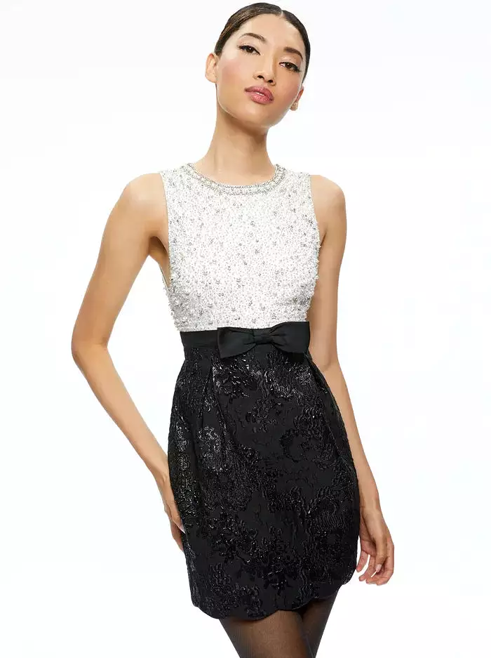 ALICE + OLIVIA True Embellished Bodie Mini Dress