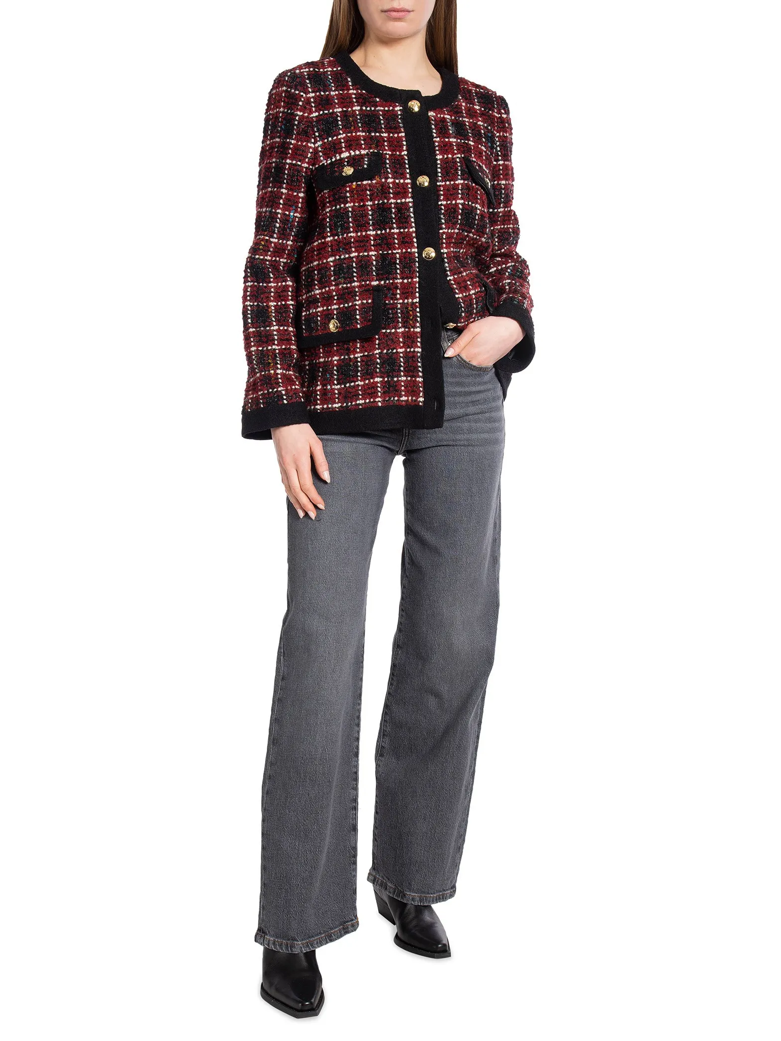 ANINE BING JACKET LYDIA CHERRY PLAID