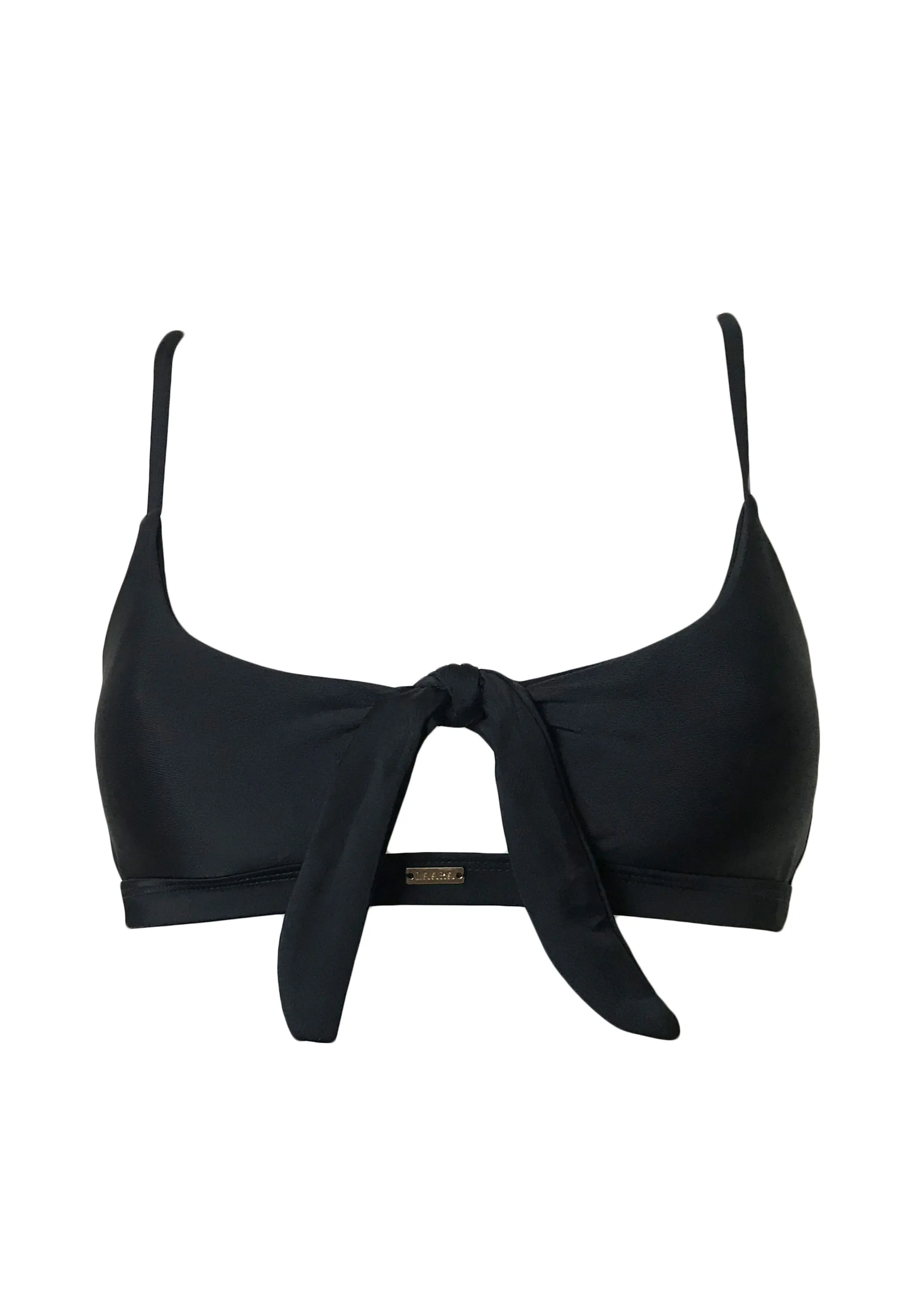 Aruba Front Tie Crop Top Bikini - Noir