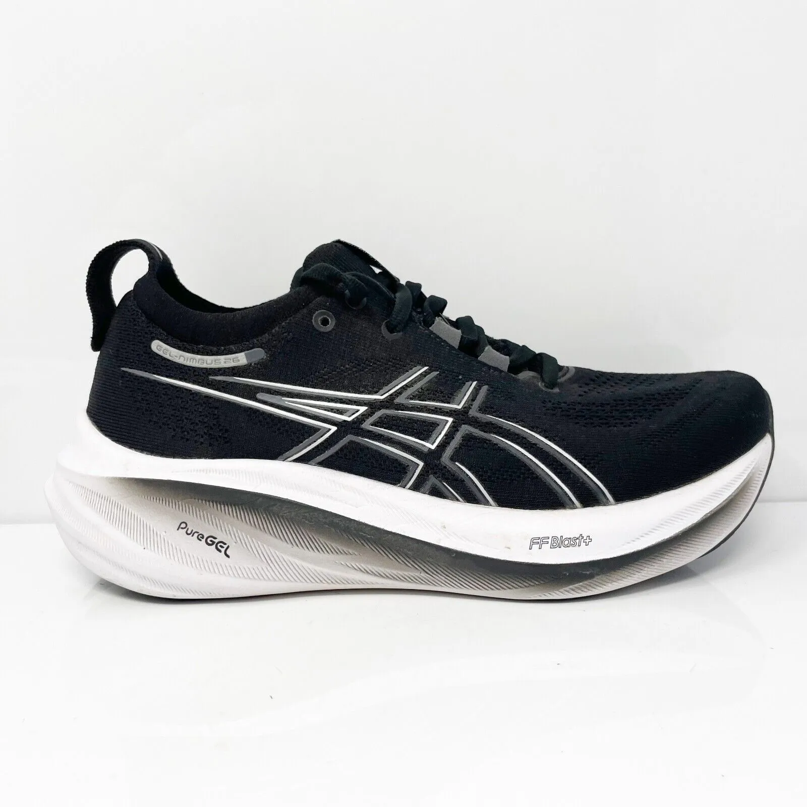 Asics Womens Gel Nimbus 26 1012B601 Black Running Shoes Sneakers Size 7.5