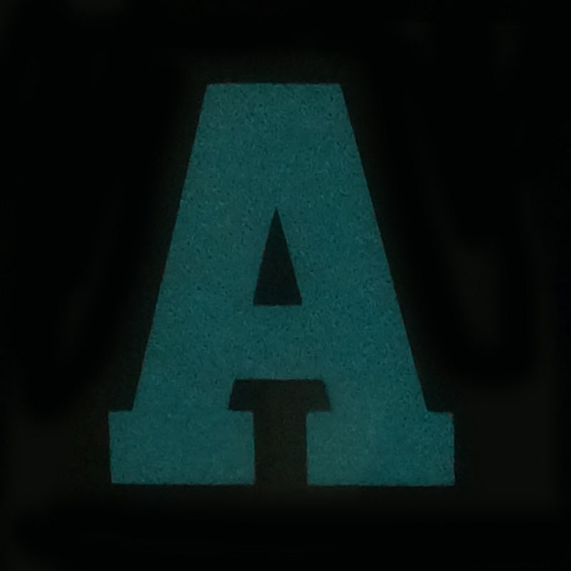 BIG LETTER A PATCH - BLUE GLOW IN THE DARK