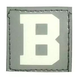 BIG LETTER B PATCH - BLUE GLOW IN THE DARK