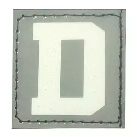 BIG LETTER D PATCH - BLUE GLOW IN THE DARK