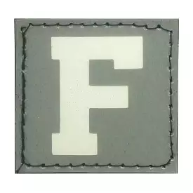 BIG LETTER F PATCH - BLUE GLOW IN THE DARK