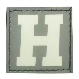 BIG LETTER H PATCH - BLUE GLOW IN THE DARK