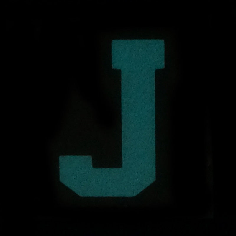 BIG LETTER J PATCH - BLUE GLOW IN THE DARK