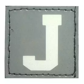 BIG LETTER J PATCH - BLUE GLOW IN THE DARK