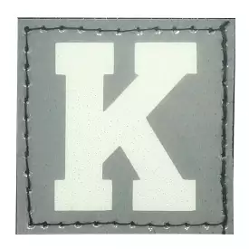 BIG LETTER K PATCH - BLUE GLOW IN THE DARK