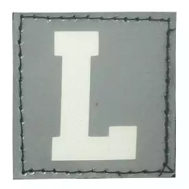 BIG LETTER L PATCH - BLUE GLOW IN THE DARK