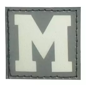 BIG LETTER M PATCH - BLUE GLOW IN THE DARK