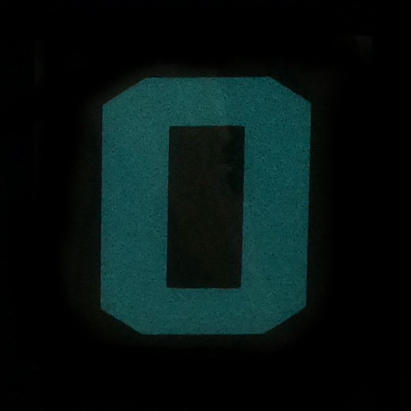 BIG LETTER O PATCH - BLUE GLOW IN THE DARK