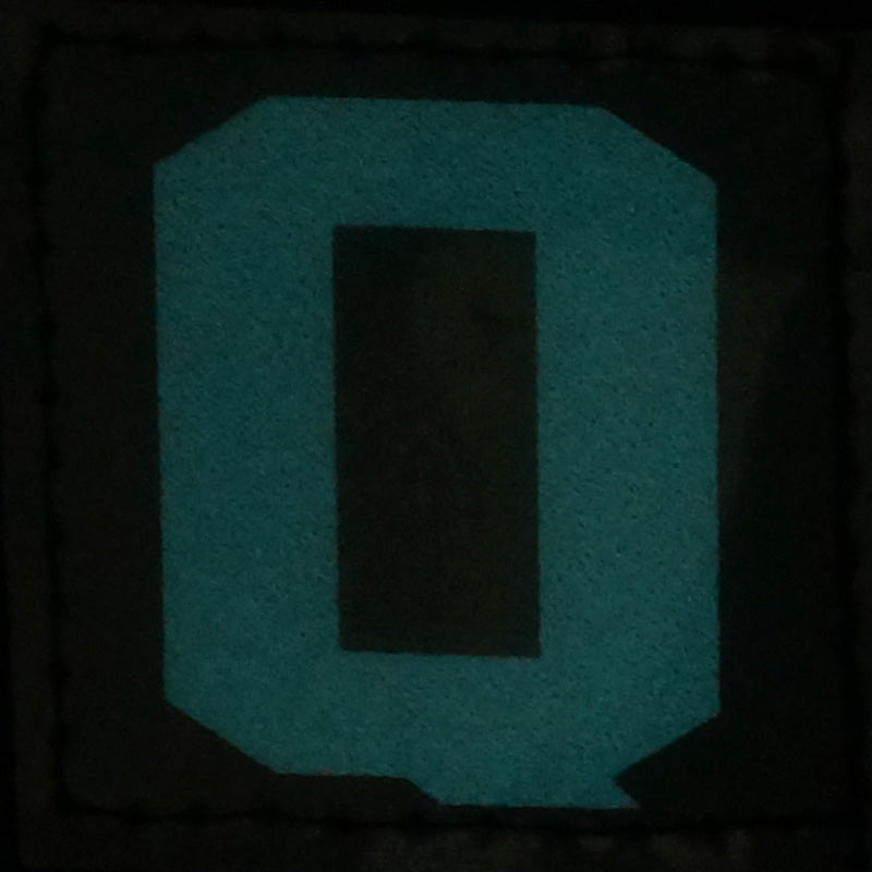 BIG LETTER Q PATCH - BLUE GLOW IN THE DARK