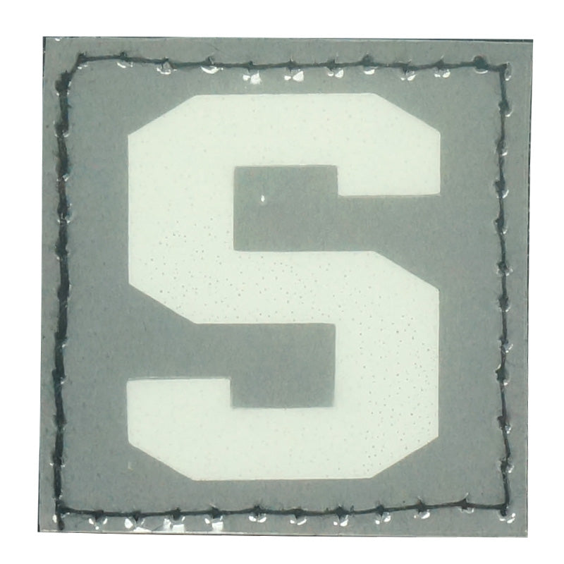 BIG LETTER S PATCH - BLUE GLOW IN THE DARK