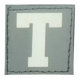 BIG LETTER T PATCH - BLUE GLOW IN THE DARK