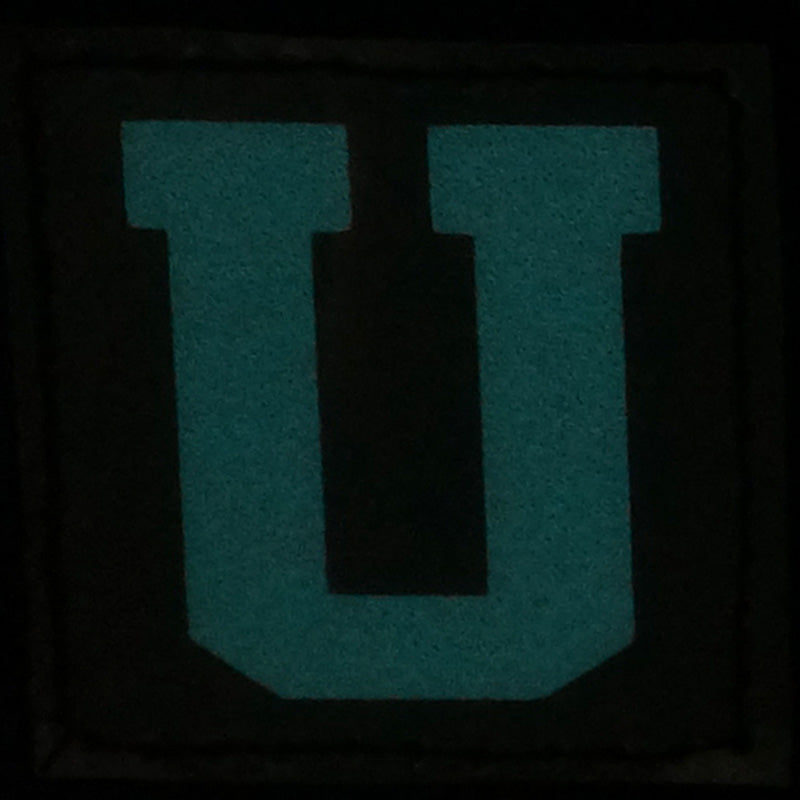 BIG LETTER U PATCH - BLUE GLOW IN THE DARK