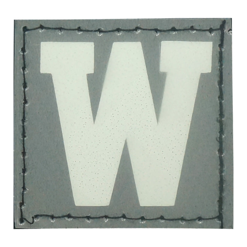 BIG LETTER W PATCH - BLUE GLOW IN THE DARK