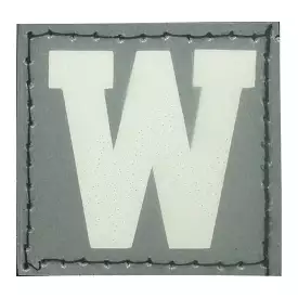 BIG LETTER W PATCH - BLUE GLOW IN THE DARK