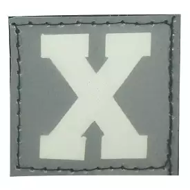 BIG LETTER X PATCH - BLUE GLOW IN THE DARK