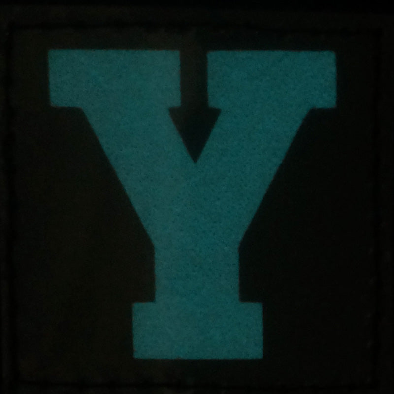 BIG LETTER Y PATCH - BLUE GLOW IN THE DARK