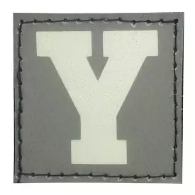 BIG LETTER Y PATCH - BLUE GLOW IN THE DARK