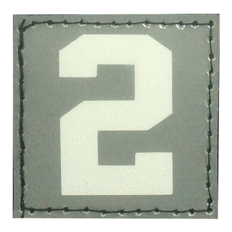 BIG NUMBER 2 PATCH - BLUE GLOW IN THE DARK