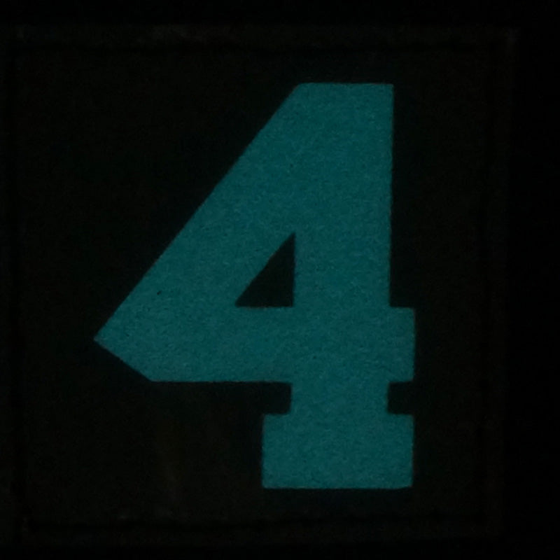 BIG NUMBER 4 PATCH - BLUE GLOW IN THE DARK