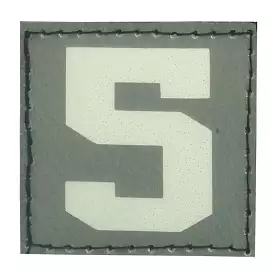 BIG NUMBER 5 PATCH - BLUE GLOW IN THE DARK