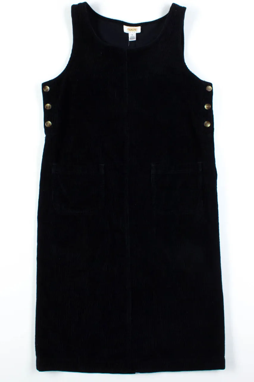 Black Corduroy Pocket Dress