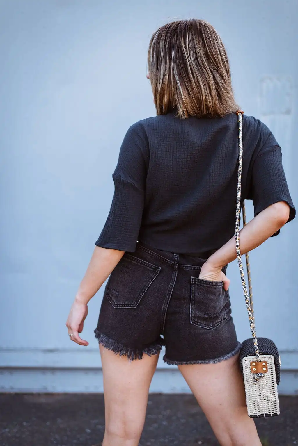 Black Tie Front Crop Top