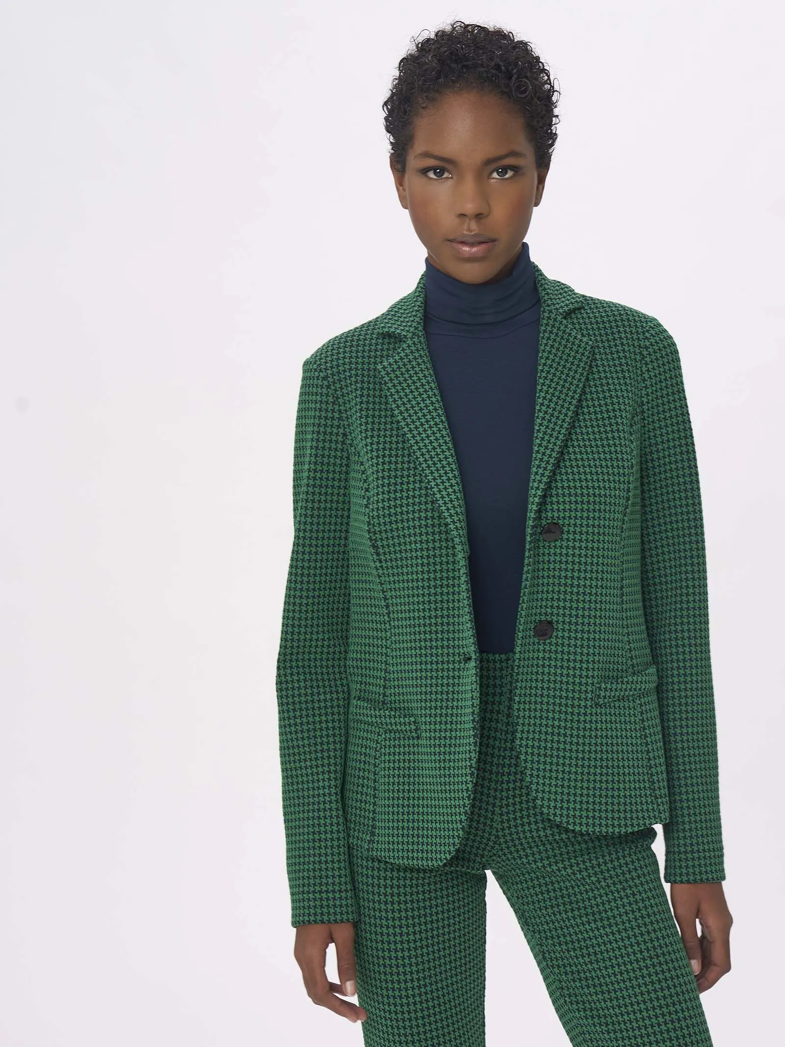 Blazer a 2 bottoni in Eco Jacquard - Fant. Reflecting Pond