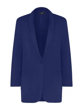 Blazer destrutturato in jersey di viscosa crêpe - Blueberry