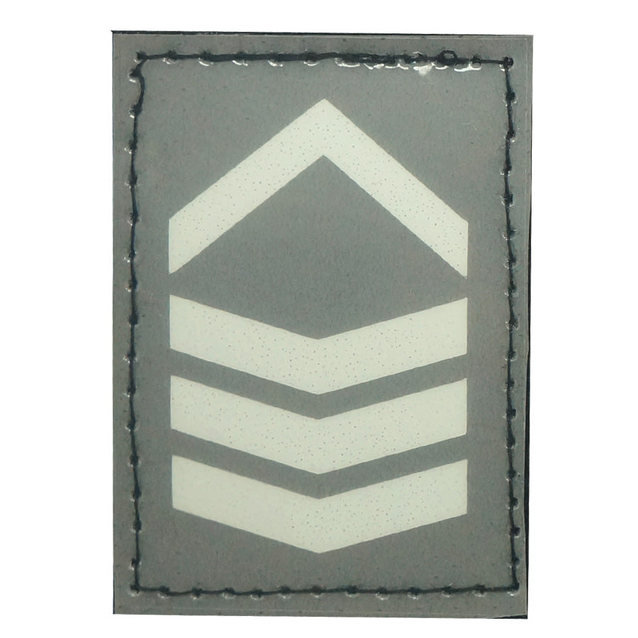 BLUE GLOW IN THE DARK RANK PATCH - 2ND SERGEANT