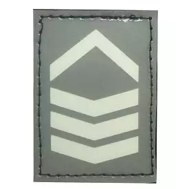 BLUE GLOW IN THE DARK RANK PATCH - 2ND SERGEANT