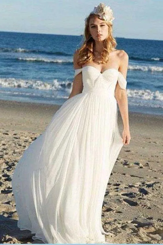 Boho Beach Off Shoulders Summer Wedding Dresses