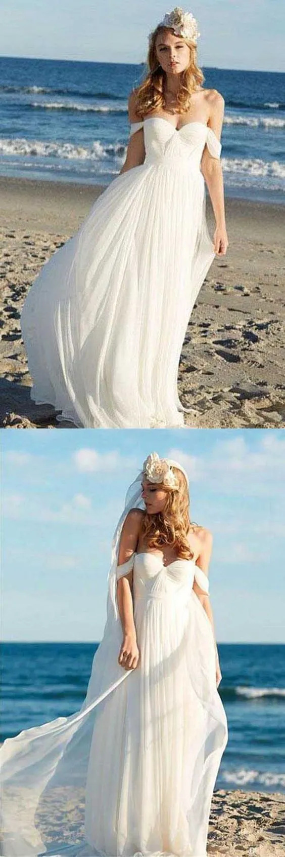 Boho Beach Off Shoulders Summer Wedding Dresses