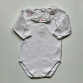 Bonpoint Bodysuit With Rose Embroidered Collar: 12 Months